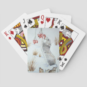 Vliegende wilde dieren en wilde bessen pokerkaarten