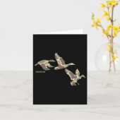 Vliegende wilde eend camouflage camo eend jacht c kaart (Gele Bloem)