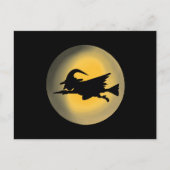 Vliegende Witch Silhouette Briefkaart (Voorkant)