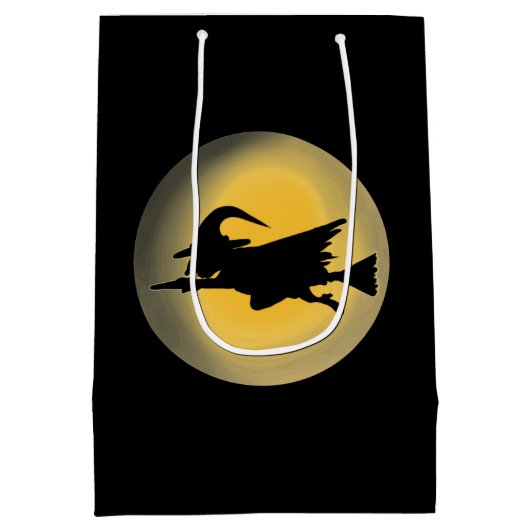 Vliegende Witch Silhouette Medium Cadeauzakje (Achterkant)