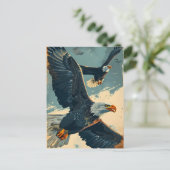  vliegende zeearend briefkaart (Staand voorkant)
