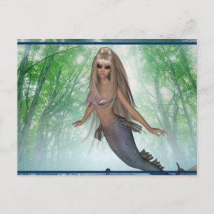 Vliegende zeemeermin uit waterontwerp ~ Fantasy Briefkaart