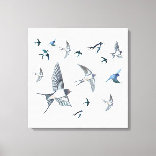  Vliegende zwanenkuikens Canvas Afdruk
