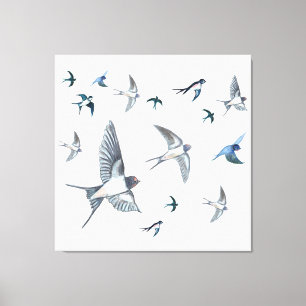 Vliegende zwanenkuikens Canvas Afdruk