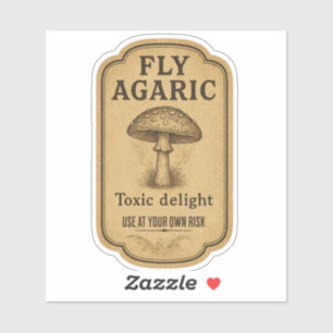 Vliegenzwam - Giftige Paddenstoelen Apotheek Etike Sticker