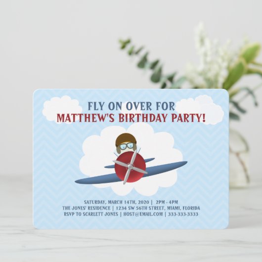 Vlieger en Zijn Vliegtuig Kaart (Staand voorkant)