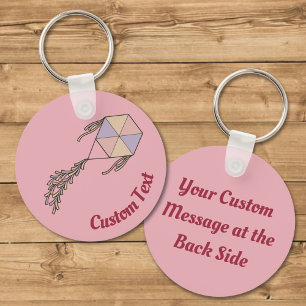 Vlieger Icoon Roze Sleutelhanger