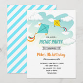 Vlieger verjaardagsfeestje uitnodiging (Voorkant / Achterkant)