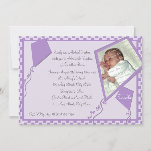 Vliegers Foto/ Doopsel Kaart (Voorkant)