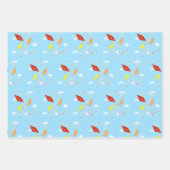 Vliegers in de Sky Blue Pattern Kinder Inpakpapier Vel (Voorkant 2)