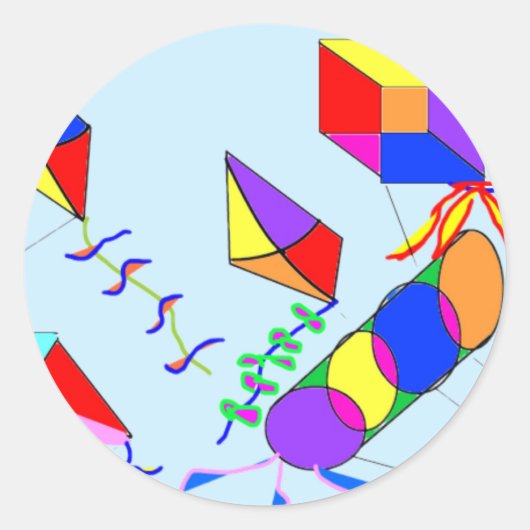 vliegers ronde sticker (Voorkant)