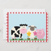 Vliegfeestdagen bij Boerderijen met een Cute Anima Kaart (Achterkant)