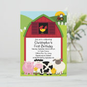 Vliegfeestdagen bij Boerderijen met een Cute Anima Kaart (Staand voorkant)