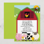 Vliegfeestdagen bij Boerderijen met een Cute Anima Kaart (Voorkant / Achterkant)