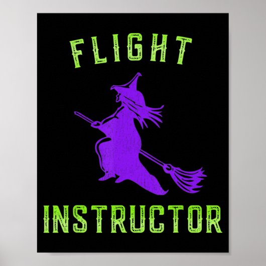 Vlieginstructeur heks Halloween Poster (Voorkant)