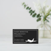 vlieginstructeur modern straalvliegtuig visitekaartje (Staand voorkant)