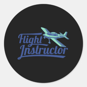 Vlieginstructeur Pilot Trainer CFI Aviation Ronde Sticker