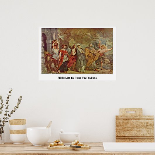 Vliegpartij van Peter Paul Rubens Poster (Keuken)