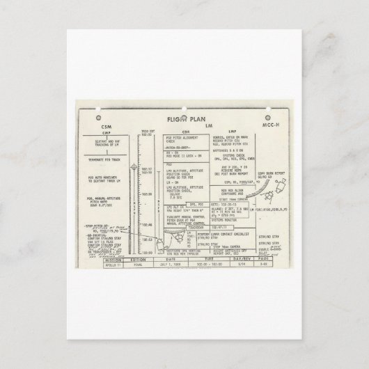  vliegplan Apollo 11 Briefkaart (Voorkant)