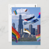 vliegPride boven Chicago Briefkaart (Voorkant / Achterkant)