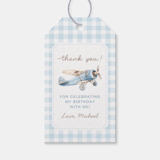 vliegreizen 1e verjaardag cadeaulabel (Voorkant)