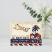  vliegreizen Save the Date Briefkaart (Staand voorkant)