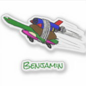 Vliegschildpad Sticker (Voorkant)