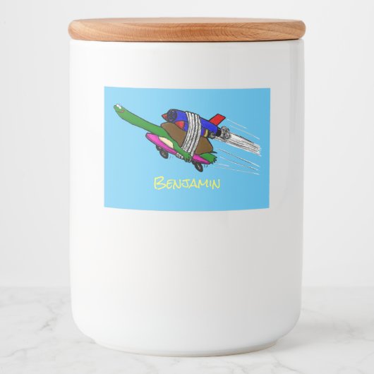 Vliegschildpad Voedselcontainer Etiket (Voorkant)