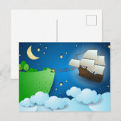 Vliegschip bij aanlanding briefkaart (Voorkant / Achterkant)