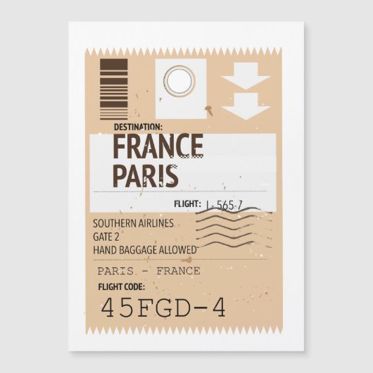 vliegticket Parijs frankrijk (Voorkant)