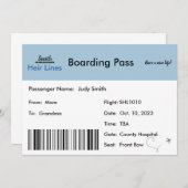 Vliegticket Zwangerschap Aankondiging aan familie (Voorkant / Achterkant)