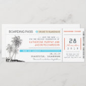 Vliegtickets Boardingpass Save the Date Design (Voorkant / Achterkant)