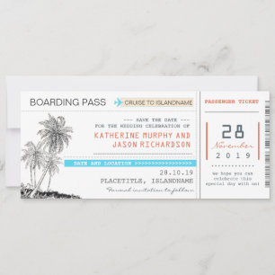 Vliegtickets Boardingpass Save the Date Design