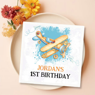 Vliegtuig 1e Verjaardagsfeest Servet