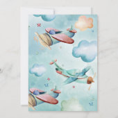 Vliegtuig 5th Birthday Uitnodiging - Vliegtuigthem (Achterkant)