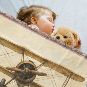 vliegtuig Antiek tweedekker Aviation Aviator Deken