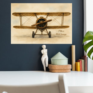 vliegtuig Antiek tweedekker Aviation Aviator Poster