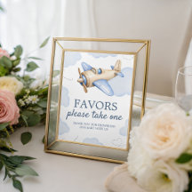 Vliegtuig Aviator Favorieten Bedankt Bord 8x10