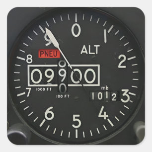 Vliegtuig Avionics Hoogtemeter Vierkante Sticker