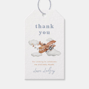 Vliegtuig Baby shower Favor Tags Cadeaulabel