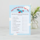 Vliegtuig Baby shower Prijs Spel Kaarten (Staand voorkant)
