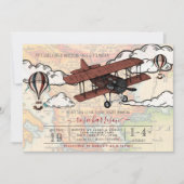  vliegtuig | Baby shower reizen Kaart (Voorkant)