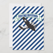 Vliegtuig baby shower uitnodiging ticket CUSTOM (Achterkant)