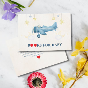 Vliegtuig Baby Shower Whimsische Jongen Baby Welko Informatiekaartje