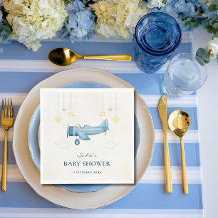 Vliegtuig Babyborrel Whimsical Jongen Baby Welkom Servet