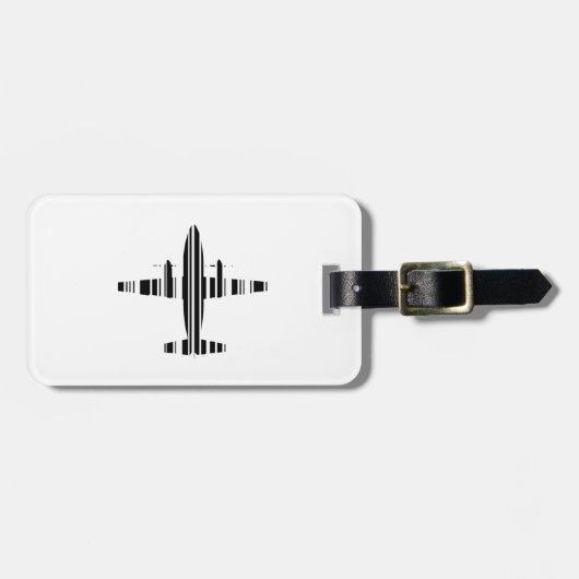 VLIEGTUIG BAR CODE Jetstream Barcode Patroon Ontwe Bagagelabel (Voorkant horizontaal)