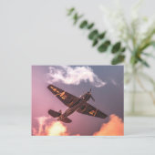  vliegtuig Beauful Sky Briefkaart (Staand voorkant)