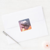  vliegtuig Beauful Sky Vierkante Sticker (Envelop)