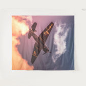 vliegtuig Beauful Sky Wandkleed (Voorkant (horizontaal))