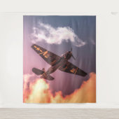 vliegtuig Beauful Sky Wandkleed (Voorkant)